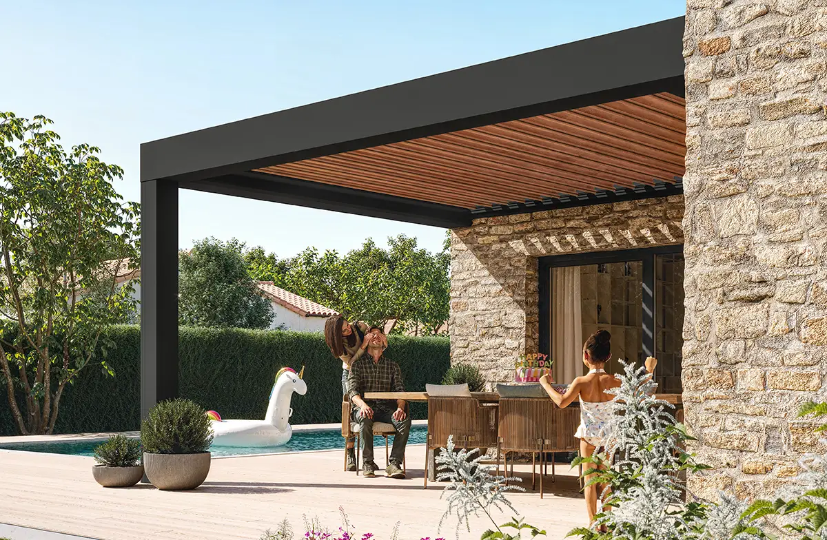 Attached Poppy pergola